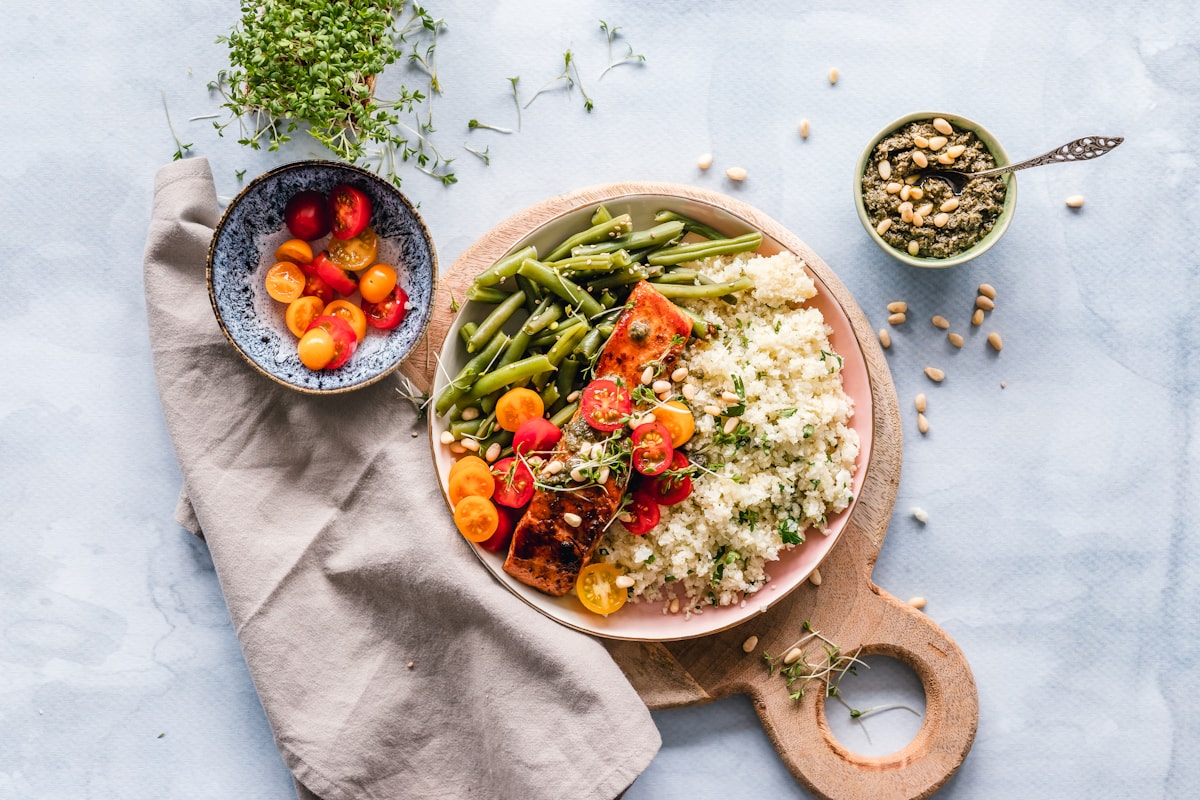 Colorful seasonal produce selected for a bespoke Le Monde catering menu